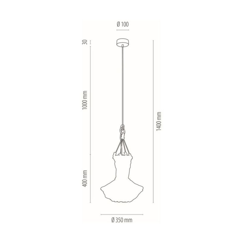 Drewniana Lampa Wisząca SPOT Light 1xE27 15W LED Dąb Olejowany FSC w Połączeniu z Bawełnianym Plecionym Sznurkiem 1 szt.
