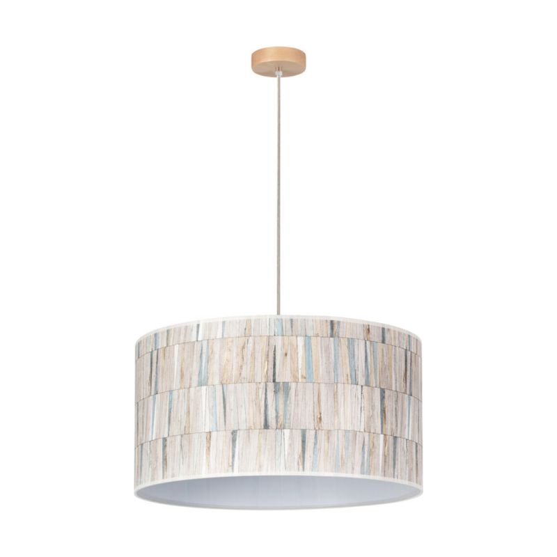 Drewniana Lampa Wisząca SPOT Light  1xE27 60W Dąb Olejowany FSC z Wielokolorowym Abażurem, Polski Producent, 1 szt.