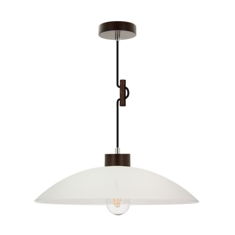 Drewniana Lampa Wisząca SPOT Light  1xE27 60W Drewno Bukowe Orzechowe FSC z Białym Szkłem, Polski Producent, 1 szt.