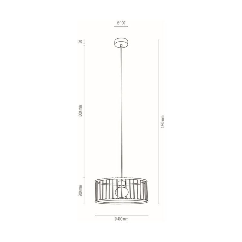 Drewniana Lampa Wisząca SPOT Light 1xE27 Max.15W LED Dąb Olejowany FSC, Kremowy Bawełniany Sznurek, 1 szt.