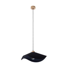 Drewniana Lampa Wisząca SPOT Light 1xE27 Max.40W Dąb Olejowany FSC w Połączeniu z Czarnym Abażurem, 1 szt.