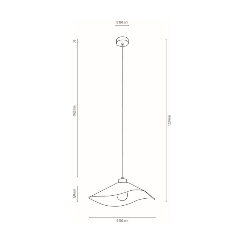 Drewniana Lampa Wisząca SPOT Light 1xE27 Max.40W Dąb Olejowany FSC z Białym Abażurem w Kwiatowy Wzór, 1 szt.