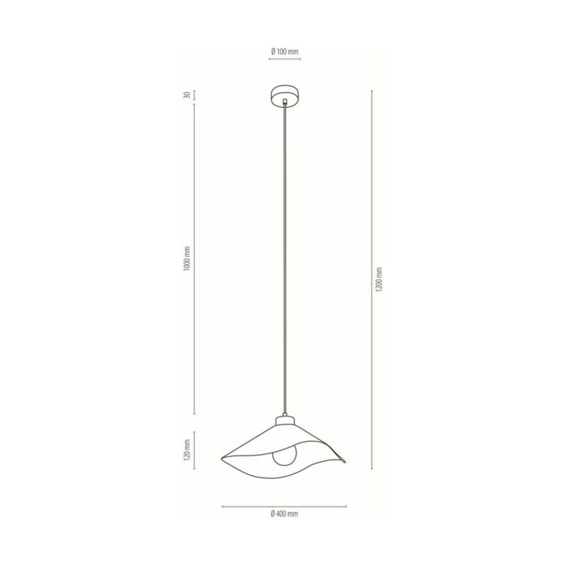 Drewniana Lampa Wisząca SPOT Light 1xE27 Max.40W Dąb Olejowany FSC z Białym Abażurem w Kwiecisty Wzór, 1 szt.