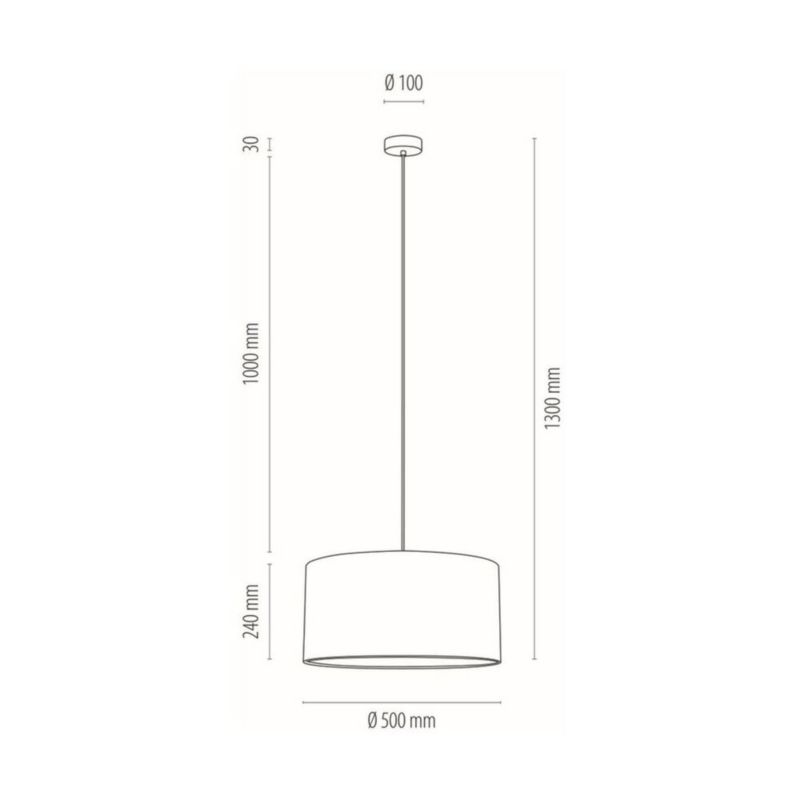 Drewniana Lampa Wisząca SPOT Light 1xE27 Max.60W Dąb Olejowany FSC w Połączeniu z Białym Abażurem, 1 szt.