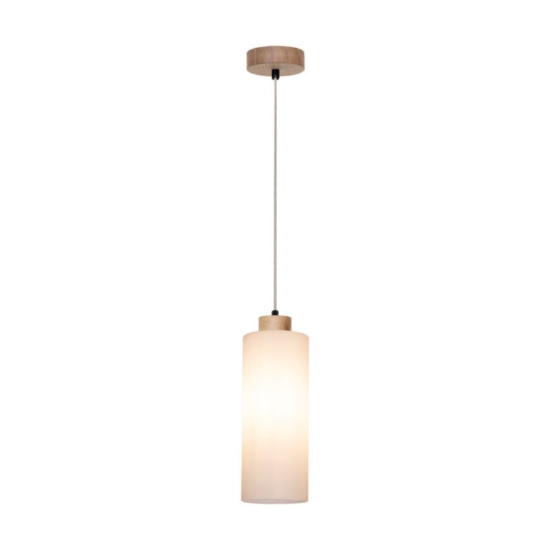 Drewniana Lampa Wisząca SPOT Light 1xE27 Max.60W Dąb Olejowany FSC w Połączeniu z Białym Szkłem, Polski Producent 1 szt.