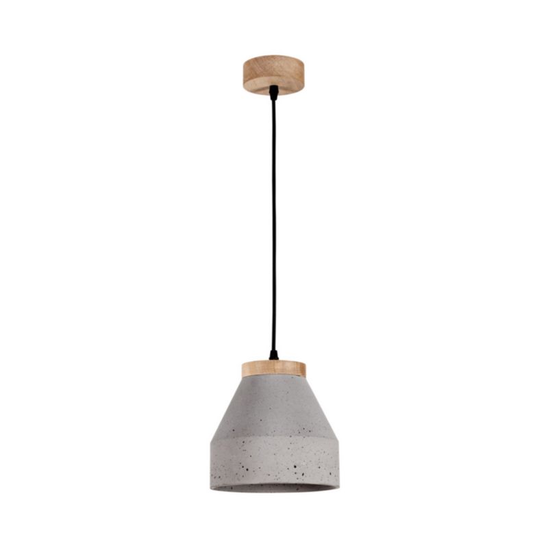Drewniana Lampa Wisząca SPOT Light 1xE27 Max.60W Dąb Olejowany FSC w Połączeniu z Szarym Betonem Polski Producent 1 szt.