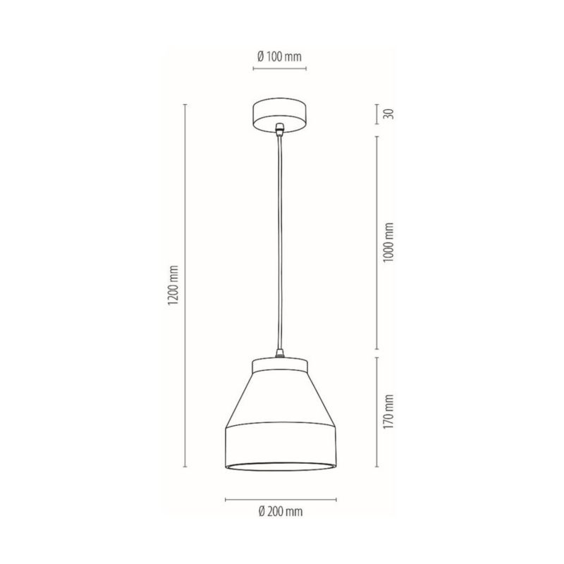 Drewniana Lampa Wisząca SPOT Light 1xE27 Max.60W Dąb Olejowany FSC w Połączeniu z Szarym Betonem Polski Producent 1 szt.