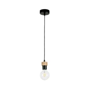Drewniana Lampa Wisząca SPOT Light 1xE27 Max.60W Dąb Olejowany FSC z Akcentami Czerni, Polski Producent, 1 szt.