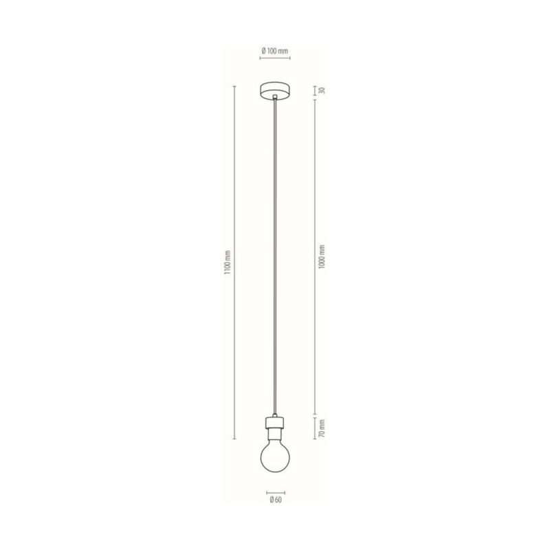 Drewniana Lampa Wisząca SPOT Light 1xE27 Max.60W Dąb Olejowany FSC z Akcentami Czerni, Polski Producent, 1 szt.
