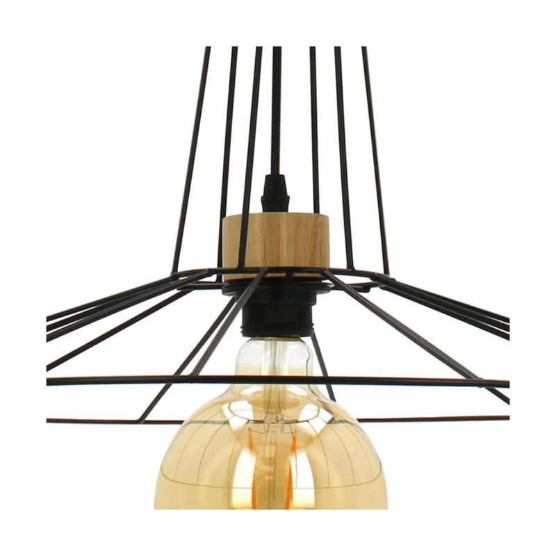 Drewniana Lampa Wisząca SPOT Light  1xE27 Max.60W Dąb Olejowany FSC z Akcentem Czerni Polski Producent, 1 szt.