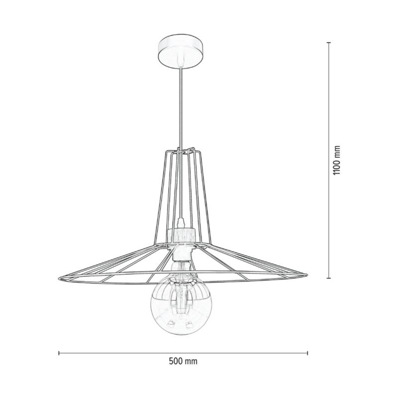 Drewniana Lampa Wisząca SPOT Light  1xE27 Max.60W Dąb Olejowany FSC z Akcentem Czerni Polski Producent, 1 szt.