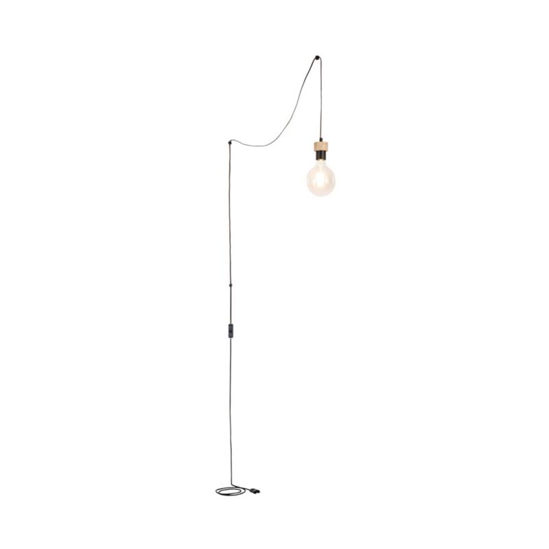 Drewniana Lampa Wisząca SPOT Light 1xE27 Max.60W Dąb Olejowany FSC z Akcentem Czerni, Polski Producent, 1 szt.