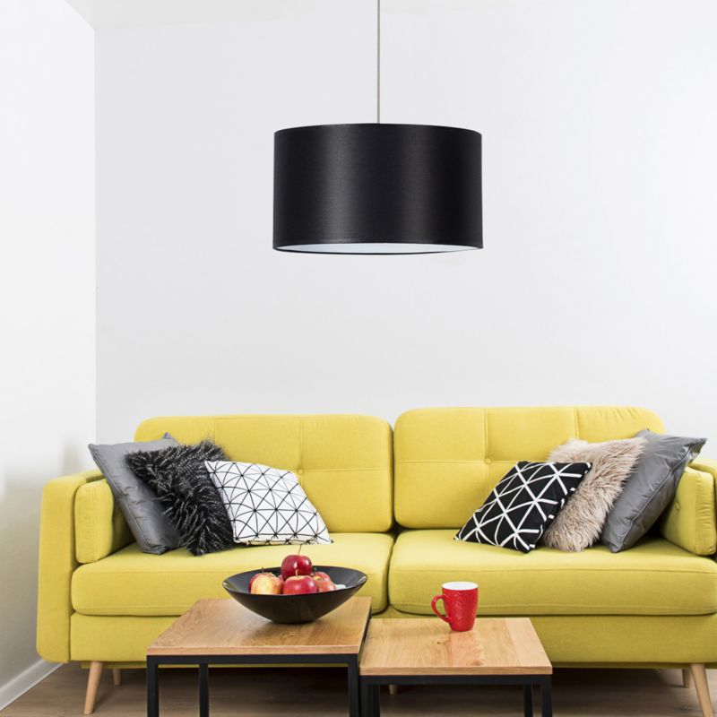 Drewniana Lampa Wisząca SPOT Light 1xE27 Max.60W Dąb Olejowany FSC z Czarnym Abażurem, Polski Producent, 1 szt.