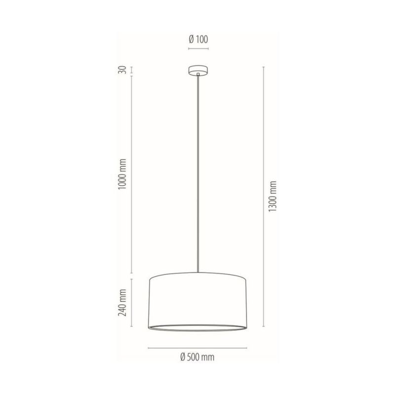 Drewniana Lampa Wisząca SPOT Light 1xE27 Max.60W Dąb Olejowany FSC z Czarnym Abażurem, Polski Producent, 1 szt.