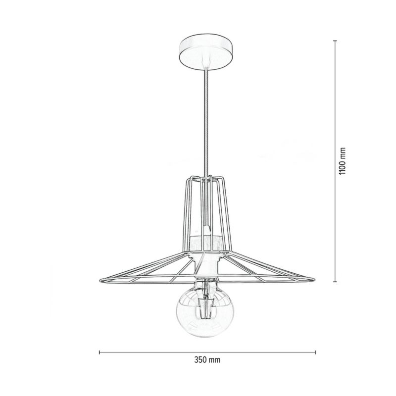 Drewniana Lampa Wisząca SPOT Light  1xE27 Max.60W Dąb Olejowany FSC z Dodatkiem Czerni Polski Producent 1 szt.