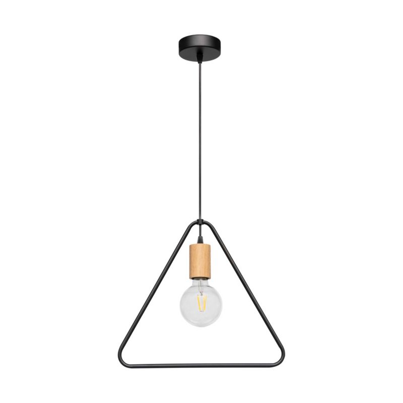 Drewniana Lampa Wisząca SPOT Light  1xE27 Max.60W Dąb Olejowany FSC z Dodatkiem Czerni, Polski Producent, 1 szt.