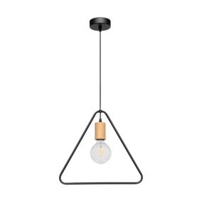 Drewniana Lampa Wisząca SPOT Light  1xE27 Max.60W Dąb Olejowany FSC z Dodatkiem Czerni, Polski Producent, 1 szt.