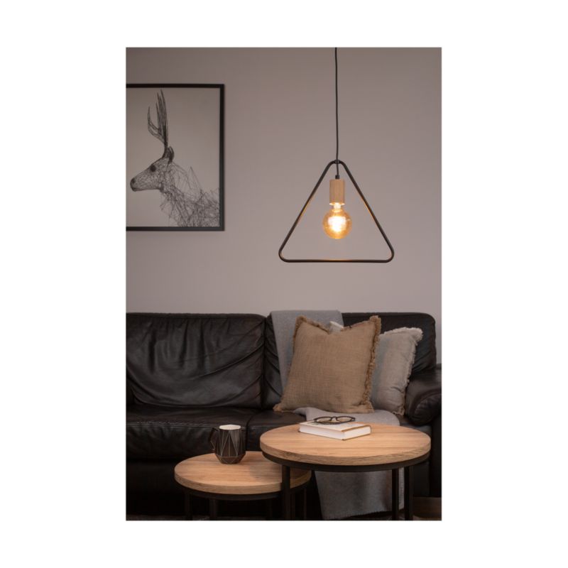Drewniana Lampa Wisząca SPOT Light  1xE27 Max.60W Dąb Olejowany FSC z Dodatkiem Czerni, Polski Producent, 1 szt.