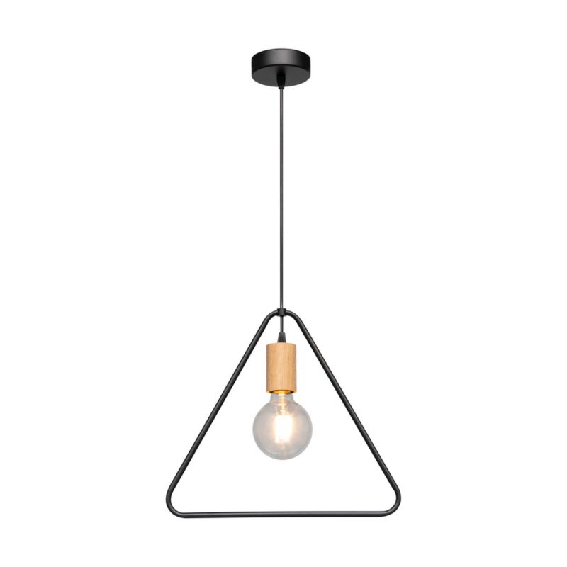 Drewniana Lampa Wisząca SPOT Light  1xE27 Max.60W Dąb Olejowany FSC z Dodatkiem Czerni, Polski Producent, 1 szt.
