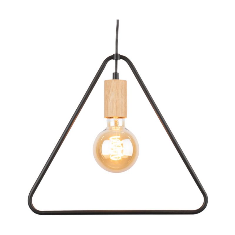 Drewniana Lampa Wisząca SPOT Light  1xE27 Max.60W Dąb Olejowany FSC z Dodatkiem Czerni, Polski Producent, 1 szt.