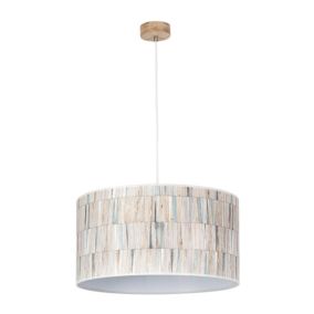 Drewniana Lampa Wisząca SPOT Light 1xE27 Max.60W Dąb Olejowany FSC z Wielokolorowym Abażurem, Polski Producent, 1 szt.
