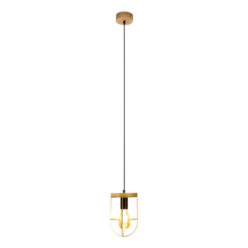 Drewniana Lampa Wisząca SPOT Light 1xE27 Max.60W Drewno Sosnowe Brązowe FSC z Złotymi Akcentami, Polski Producent 1 szt.