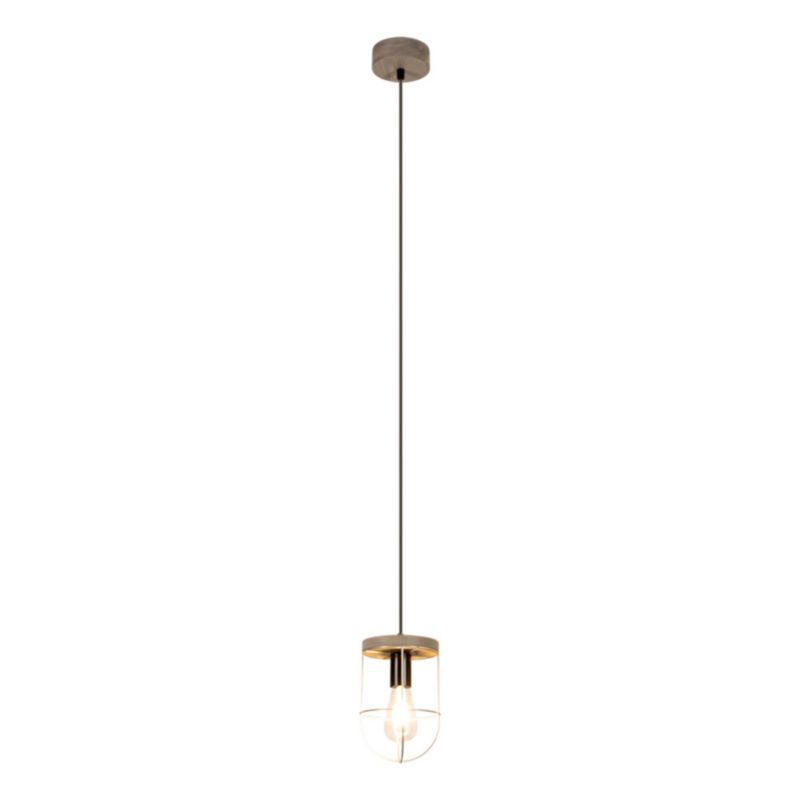 Drewniana Lampa Wisząca SPOT Light 1xE27 Max.60W Drewno Sosnowe Szare FSC z Akcentami Srebra, Polski Producent, 1 szt.