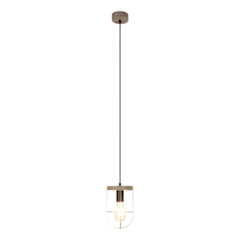 Drewniana Lampa Wisząca SPOT Light 1xE27 Max.60W Drewno Sosnowe Szare FSC z Akcentami Srebra, Polski Producent, 1 szt.
