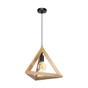 Drewniana Lampa Wisząca SPOT Light 1xE27 Max.60W Naturalna Brzoza FSC z Akcentem Czerni, Polski Producent, 1 szt.