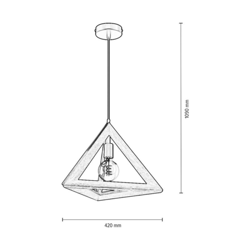 Drewniana Lampa Wisząca SPOT Light 1xE27 Max.60W Naturalna Brzoza FSC z Akcentem Czerni, Polski Producent, 1 szt.
