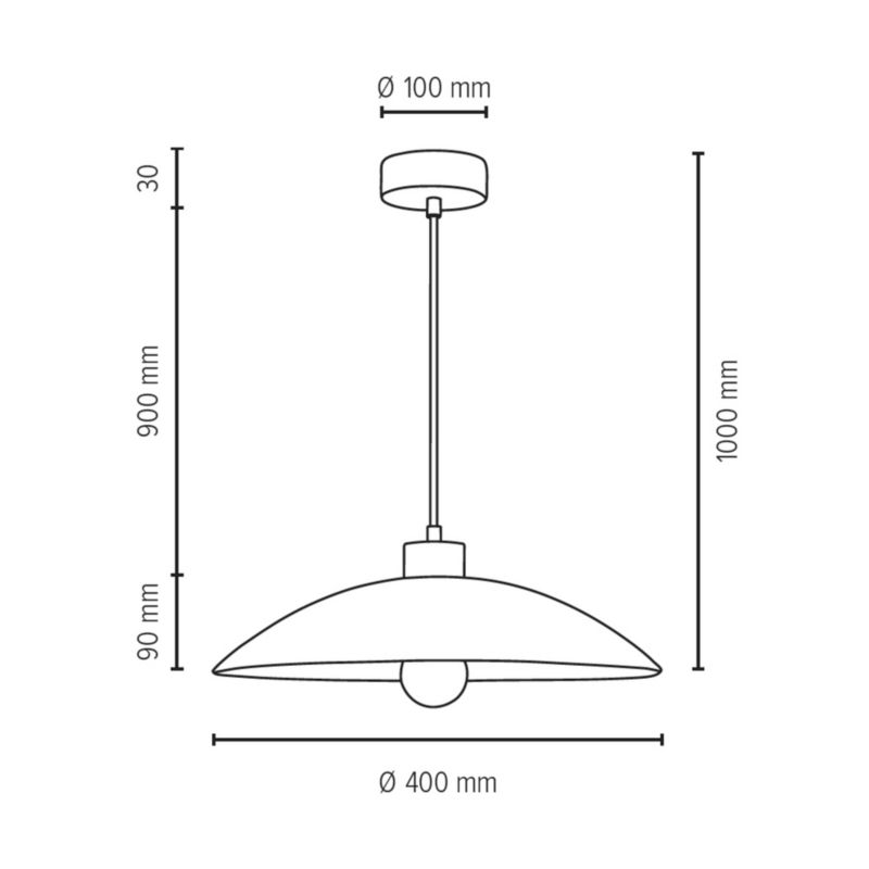 Drewniana Lampa Wisząca SPOT Light  1xE27 Max.60W Naturalna Brzoza FSC z Białym Szkłem, Polski Producent, 1 szt.