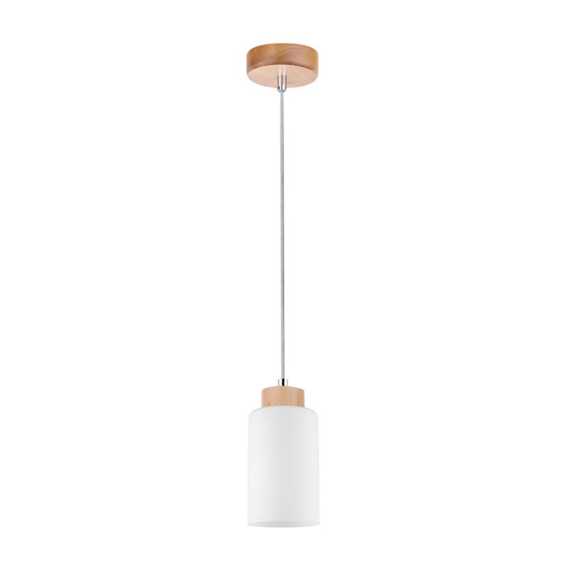 Drewniana Lampa Wisząca SPOT Light  1xE27 Max.60W Naturalna Brzoza FSC z Białym Szkłem, Polski Producent, 1 szt.