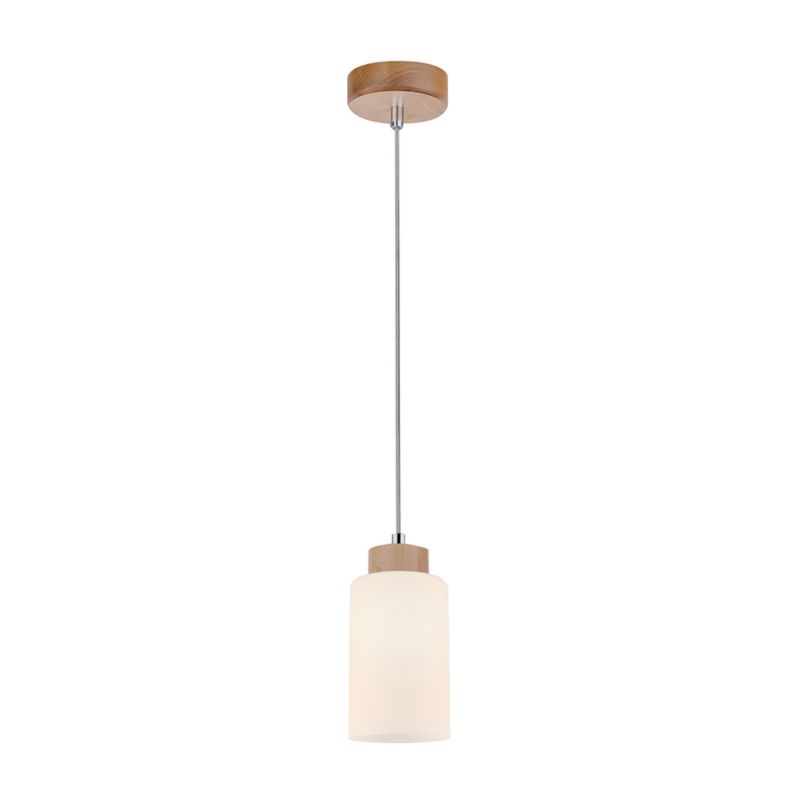 Drewniana Lampa Wisząca SPOT Light  1xE27 Max.60W Naturalna Brzoza FSC z Białym Szkłem, Polski Producent, 1 szt.