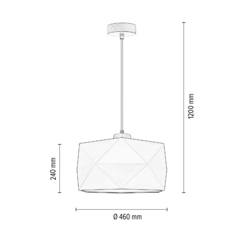 Drewniana Lampa Wisząca SPOT Light  1xE27 Max.60W Naturalna Brzoza FSC z Kremową Tkaniną, Polski Producent, 1 szt.