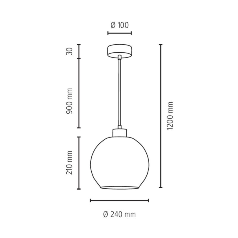 Drewniana Lampa Wisząca SPOT Light  1xE27 Max.60W Naturalna Brzoza FSC z Transparentnym Szkłem, 1szt.