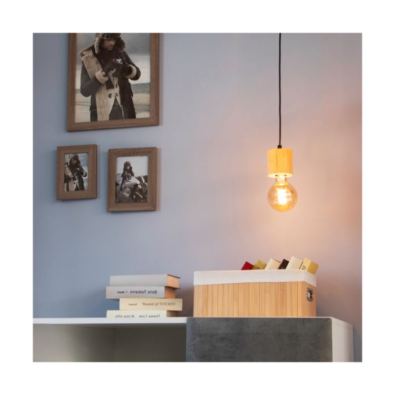 Drewniana Lampa Wisząca SPOT Light  1xE27 Max.60W Naturalna Sosna FSC z Dodatkiem Czerni, Polski Producent, 1 szt.