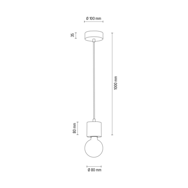 Drewniana Lampa Wisząca SPOT Light  1xE27 Max.60W Naturalna Sosna FSC z Dodatkiem Czerni, Polski Producent, 1 szt.