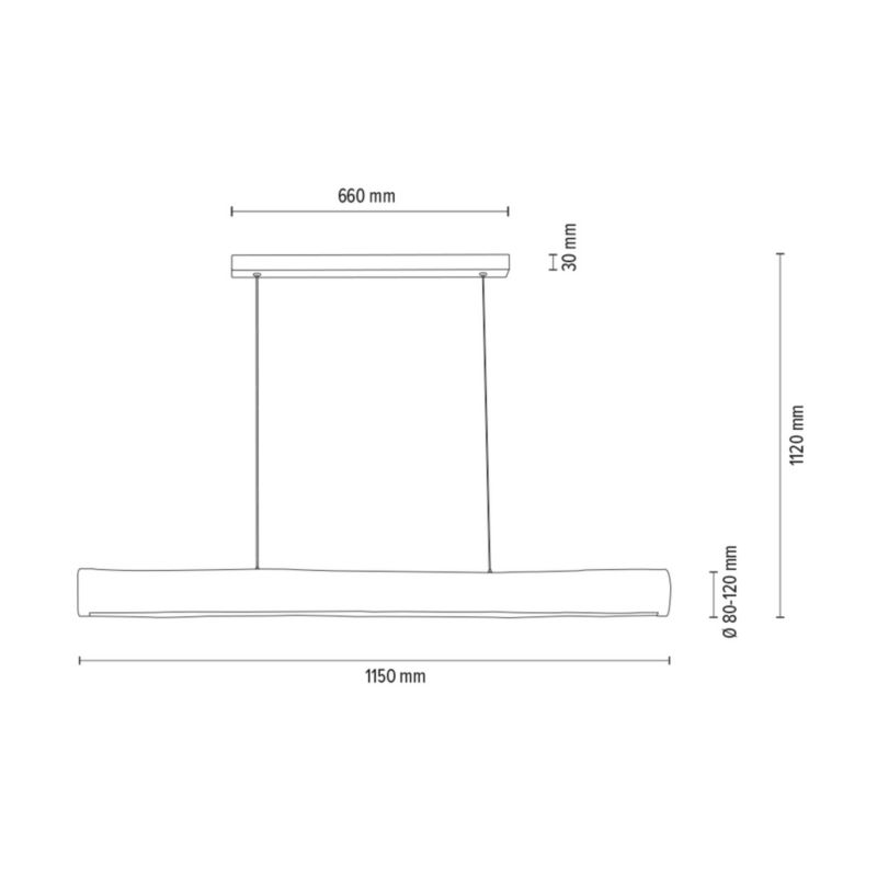 Drewniana Lampa Wisząca SPOT Light  1xLED 33W Sosna Szara FSC z Akcentem Czerni, Ściemniacz Dotykowy, 1 szt.