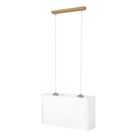 Drewniana Lampa Wisząca SPOT Light 2xE27 Max.40W Dąb Olejowany FSC, Biały Abażurem, 1 szt.