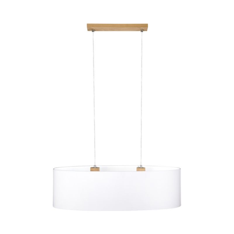Drewniana Lampa Wisząca SPOT Light 2xE27 Max.40W Dąb Olejowany FSC w Połączeniu z Białym Abażurem, 1 szt.