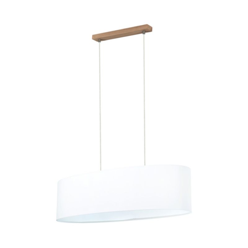 Drewniana Lampa Wisząca SPOT Light 2xE27 Max.40W Dąb Olejowany FSC w Połączeniu z Białym Abażurem, 1 szt.