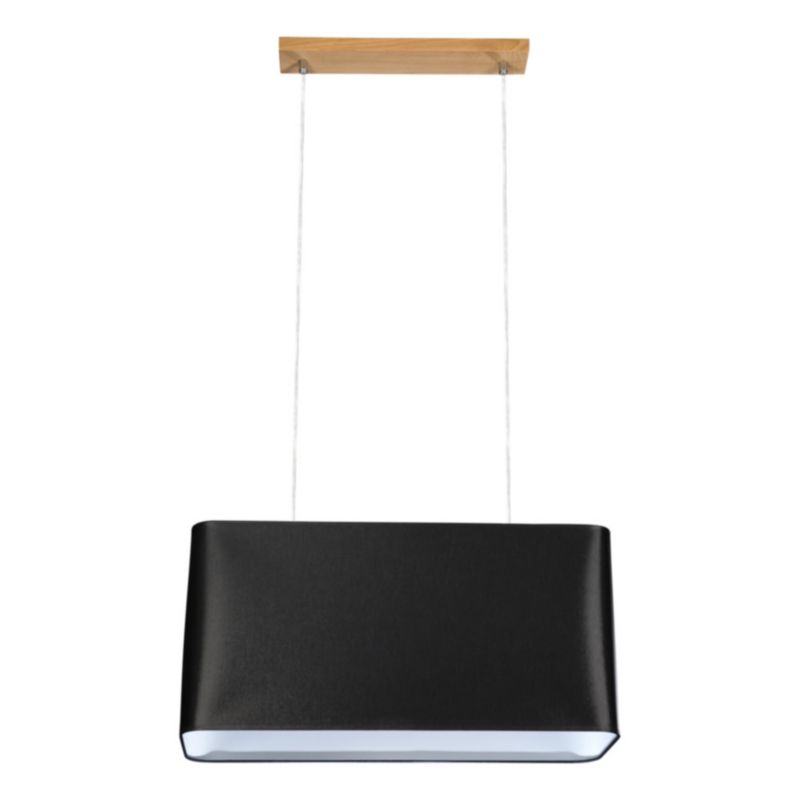 Drewniana Lampa Wisząca SPOT Light 2xE27 Max.40W Dąb Olejowany FSC z Czarnym Abażurem, Polski Producent, 1 szt.