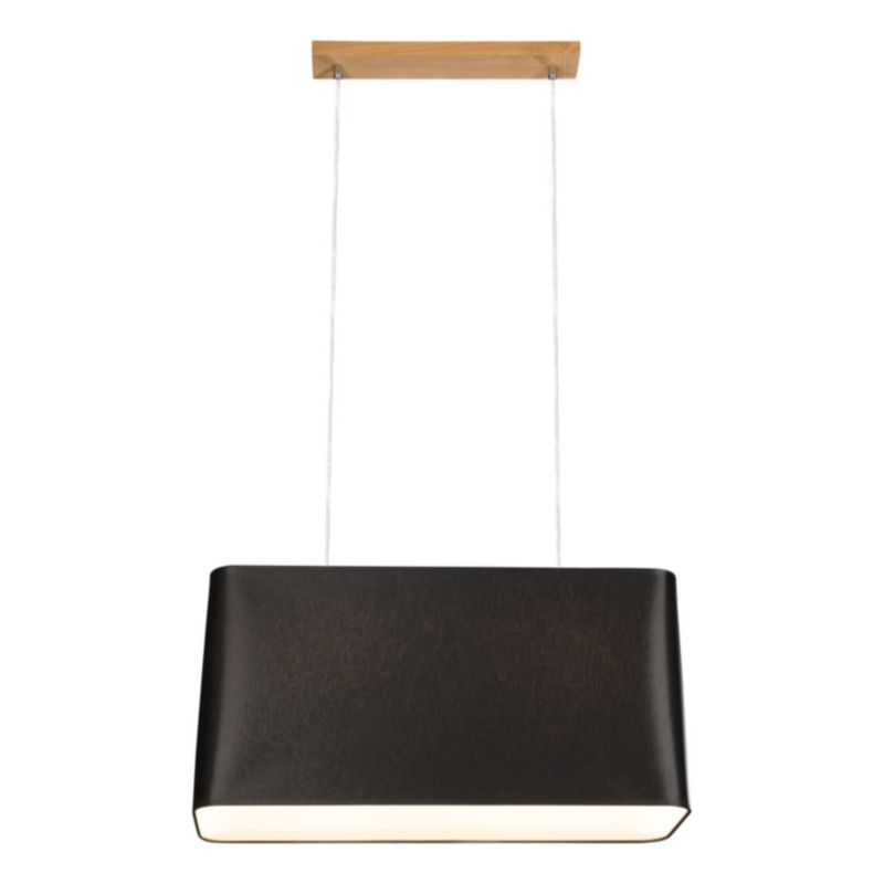 Drewniana Lampa Wisząca SPOT Light 2xE27 Max.40W Dąb Olejowany FSC z Czarnym Abażurem, Polski Producent, 1 szt.