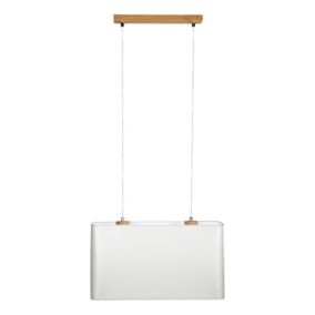 Drewniana Lampa Wisząca SPOT Light 2xE27 Max.40W Dąb Olejowany FSC z Szarym Abażurem, Polski Producent, 1 szt.