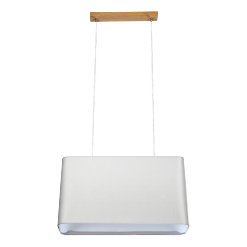 Drewniana Lampa Wisząca SPOT Light 2xE27 Max.40W Dąb Olejowany FSC z Szarym Abażurem, Polski Producent, 1 szt.