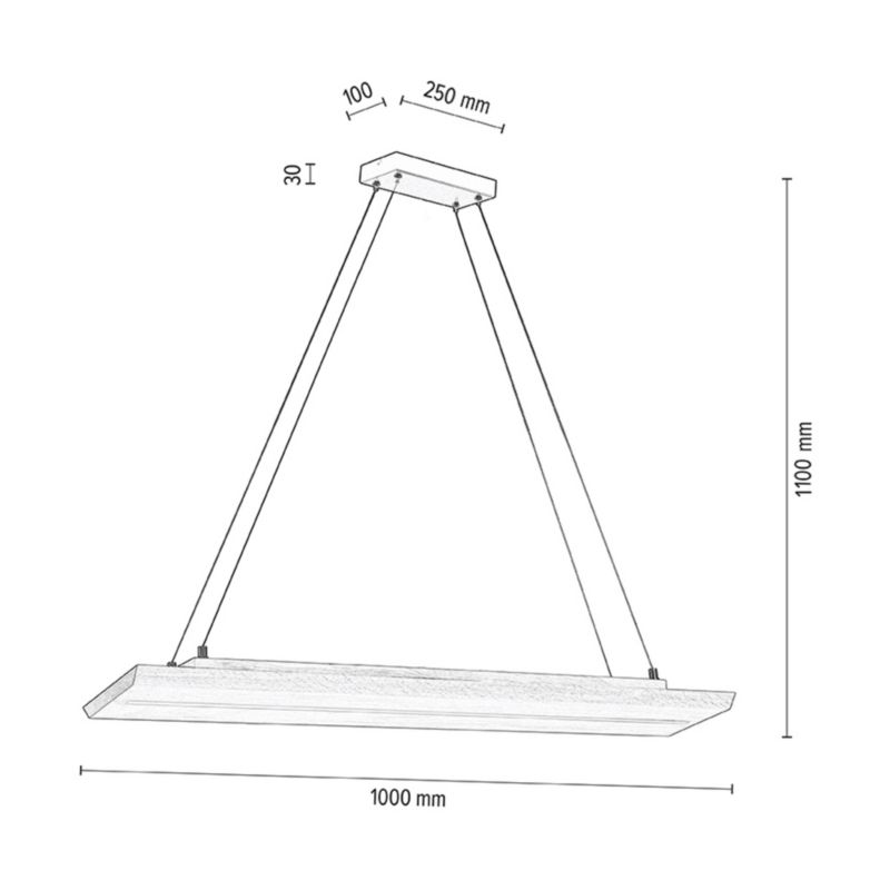 Drewniana Lampa Wisząca SPOT Light  2xLED 11.5W Dąb Olejowany FSC z Akcentem Czerni, Ściemniacz Dotykowy 1szt.