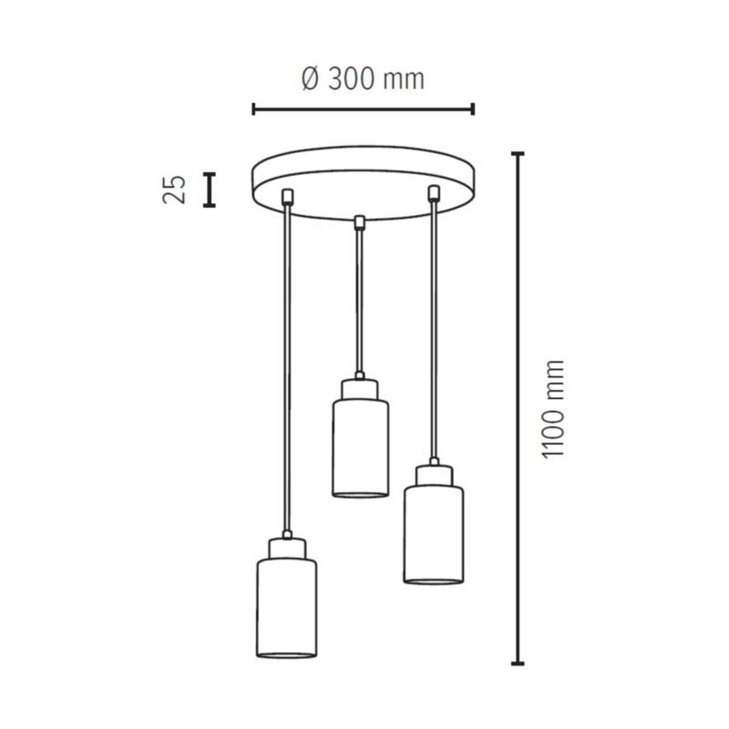 Drewniana Lampa Wisząca SPOT Light  3xE27 60W Drewno Bukowe Orzechowe FSC z Białym Szkłem, Polski Producent, 1 szt.