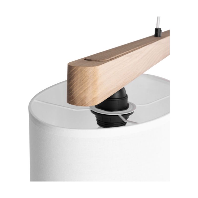 Drewniana Lampa Wisząca SPOT Light  3xE27 Max.40W Dąb Olejowany FSC z Białą Tkaniną, Polski Producent, 1 szt.