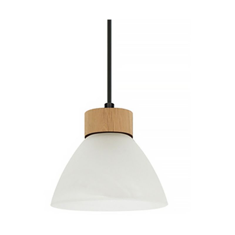Drewniana Lampa Wisząca SPOT Light  3xE27 Max.40W Dąb Olejowany FSC z Białym Szkłem i Akcentem Czerni, 1 szt.