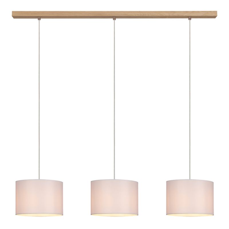 Drewniana Lampa Wisząca SPOT Light 3xE27 Max.40W Dąb Olejowany FSC z Białymi Abażurami, Polski Producent, 1 szt.